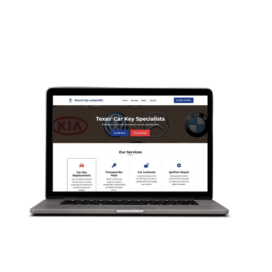 Locksmith Website Desktop View